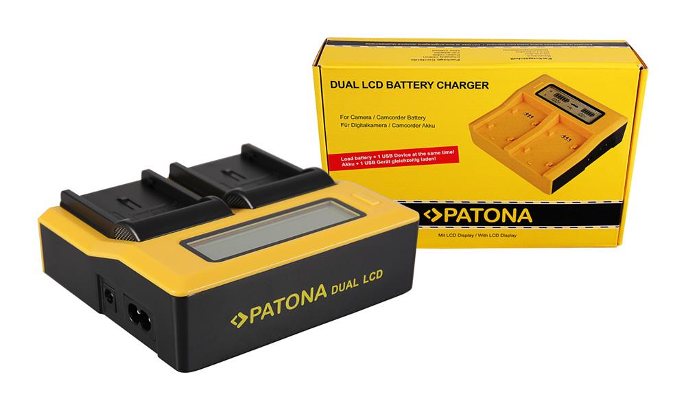 PATONA Dual LCD USB Caricabatterie per JVC BNV408 BN-V408