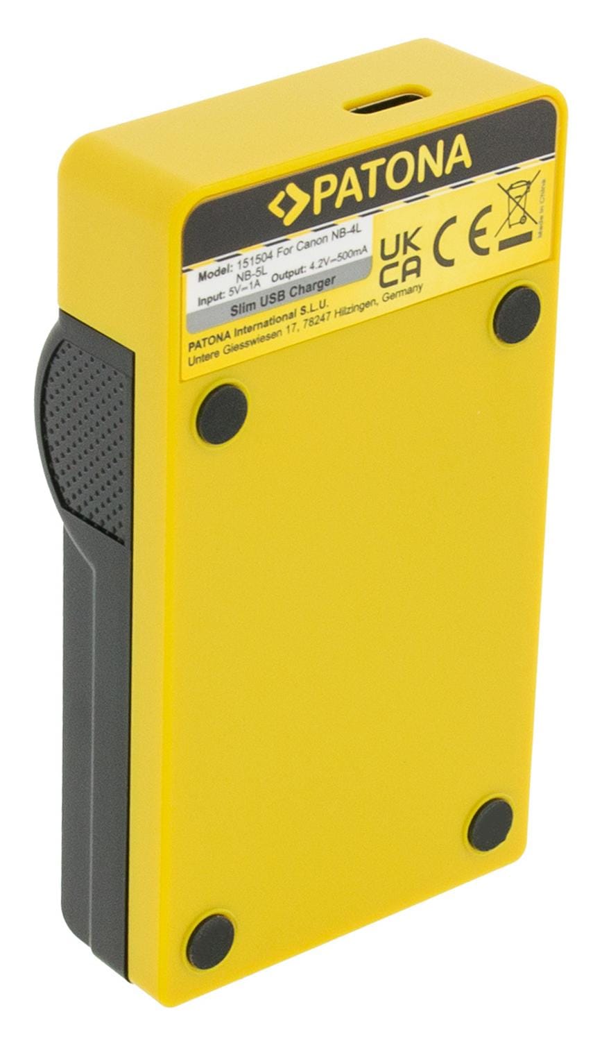 Caricatore USB Slim PATONA con ingresso USB‑C per Canon NB‑4L Digital Ixus i zoom i7 800 IS