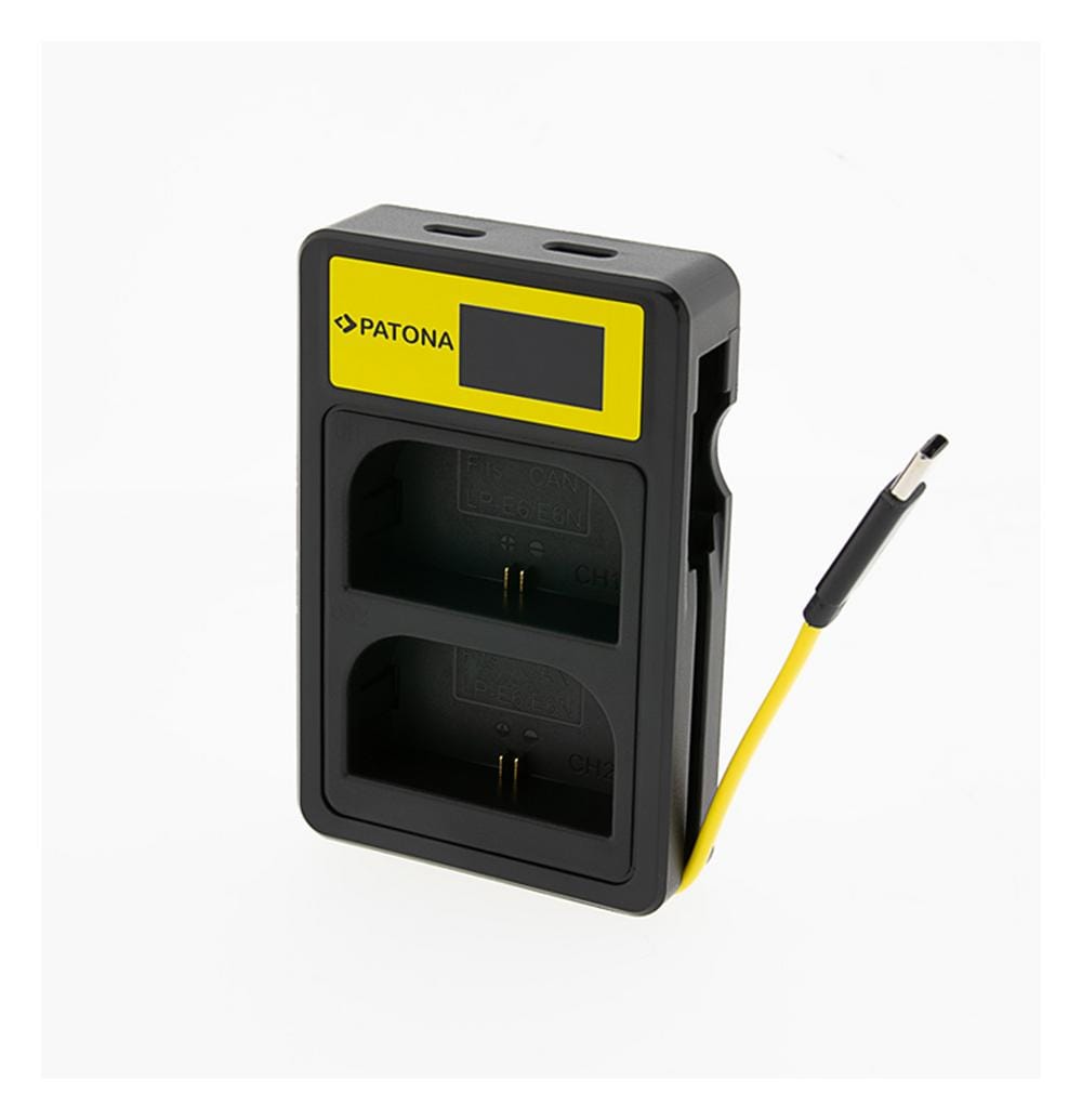 Carregador USB inteligente dual LCD PATONA para Canon LP‑E6 EOS 5D 60D 60Da 6D 7D EOS70D EOS‑70D