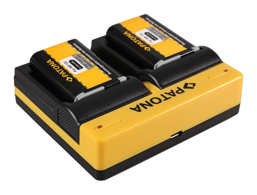 Caricatore Dual PATONA per Canon NB12L NB13L Legria Mini X e PowerShot G1 X Mark, con cavo Micro-USB