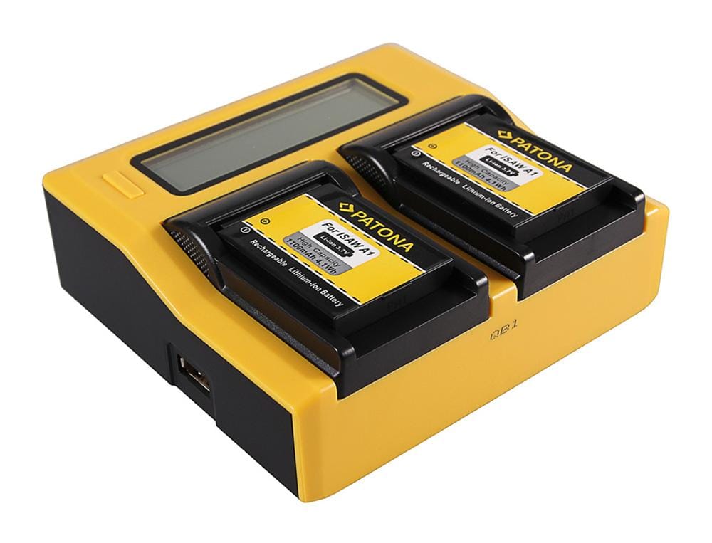 Carregador USB Dual LCD PATONA para Actionpro X7 ISAW A1 A2 A3 BCH7E