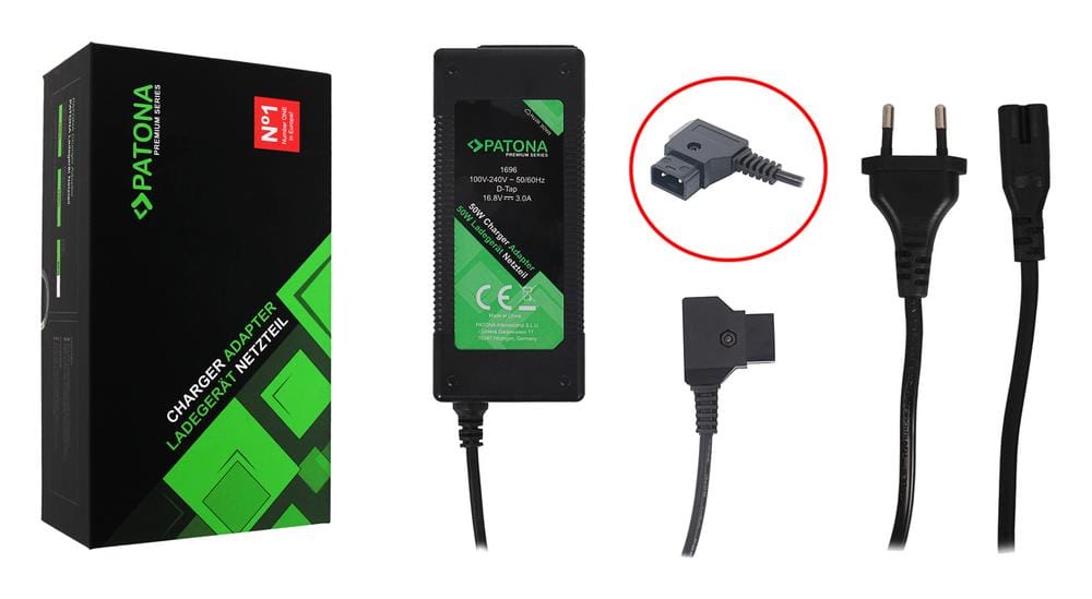 PATONA Premium D‑Tap Charger 3 A for Sony BP‑95W BP‑190WS DSR‑250P DSR‑600P DSR‑650P DSR‑652P
