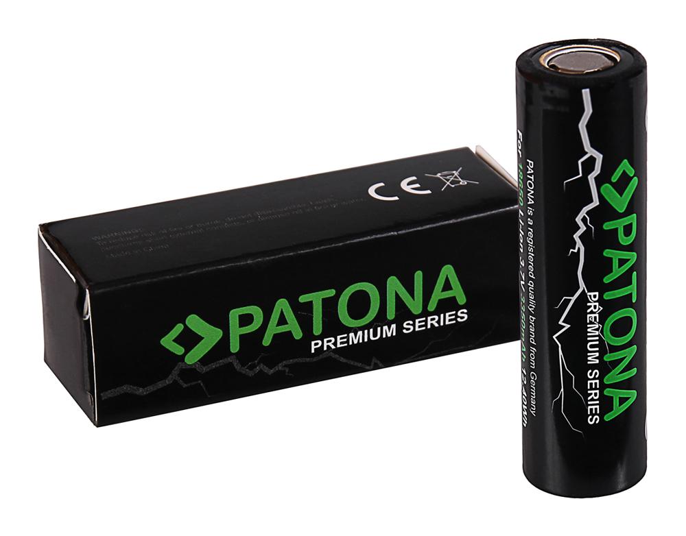 PATONA Premium 18650 Li‑Ion batteria non protetta flat‑top 3,7 V 3500 mAh per e‑sigarette, powerbank, torce e‑bike