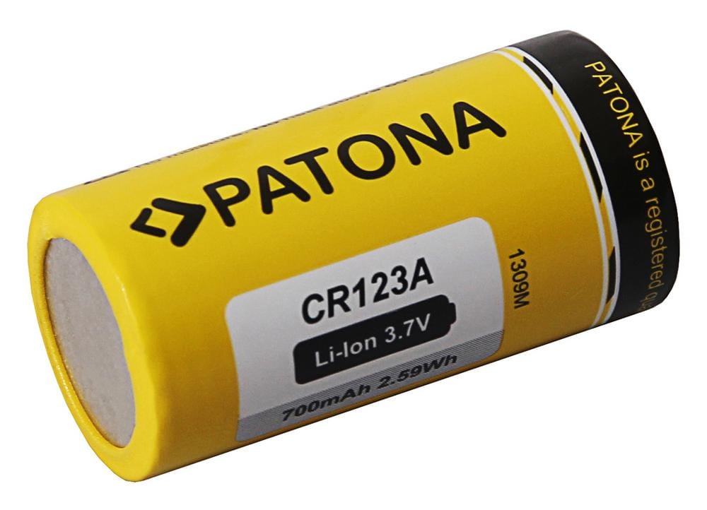 PATONA CR123A 16340 Li-Ion Battery 3.7 V 700 mAh for Digital Cameras, LED Flashlights, Laser Pointers, Video Surveillance Systems, Model Building