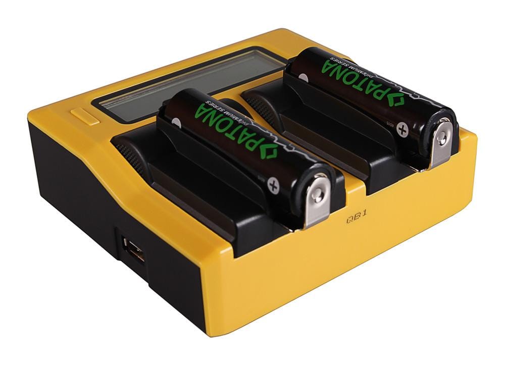 PATONA Dual LCD USB Charger for 18650 Cells ICR18650-26F INR18650F1L NCR18650B US18650V US18650VTC5 US18650VTC6