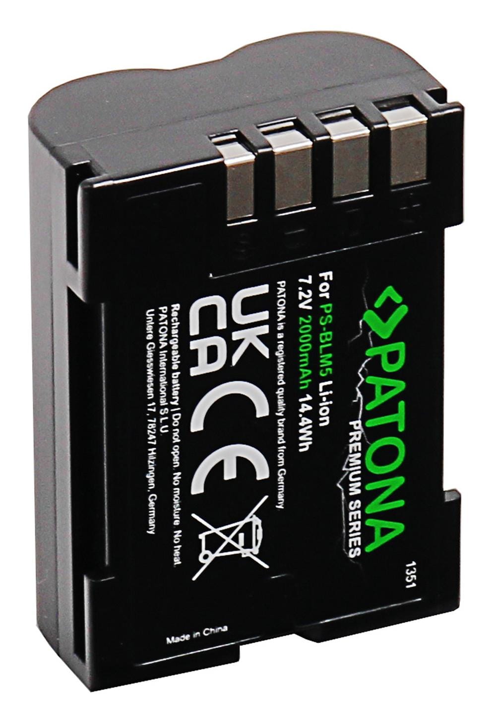 PATONA Premium Batería para Olympus BLM1 BLM5 E1 E3 E5 E300 E330 E500 E510 E520 C-8080 C-7070 C-5060