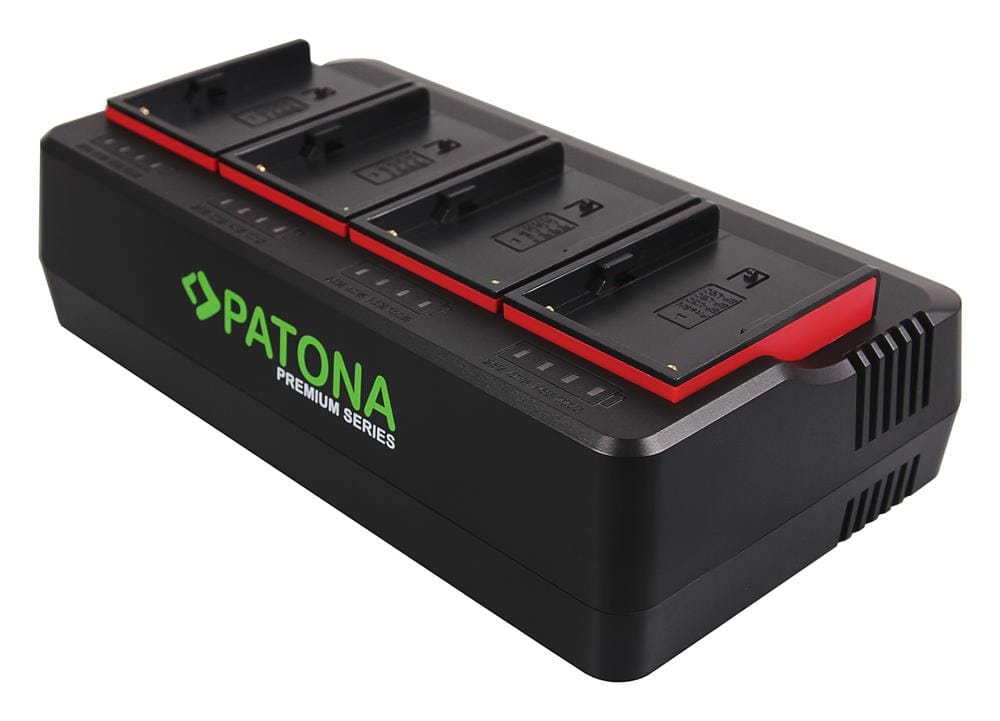 PATONA Premium Cargador 4‑canal para Sony BP‑U30 BP‑U60 BP‑U90 BP‑U95