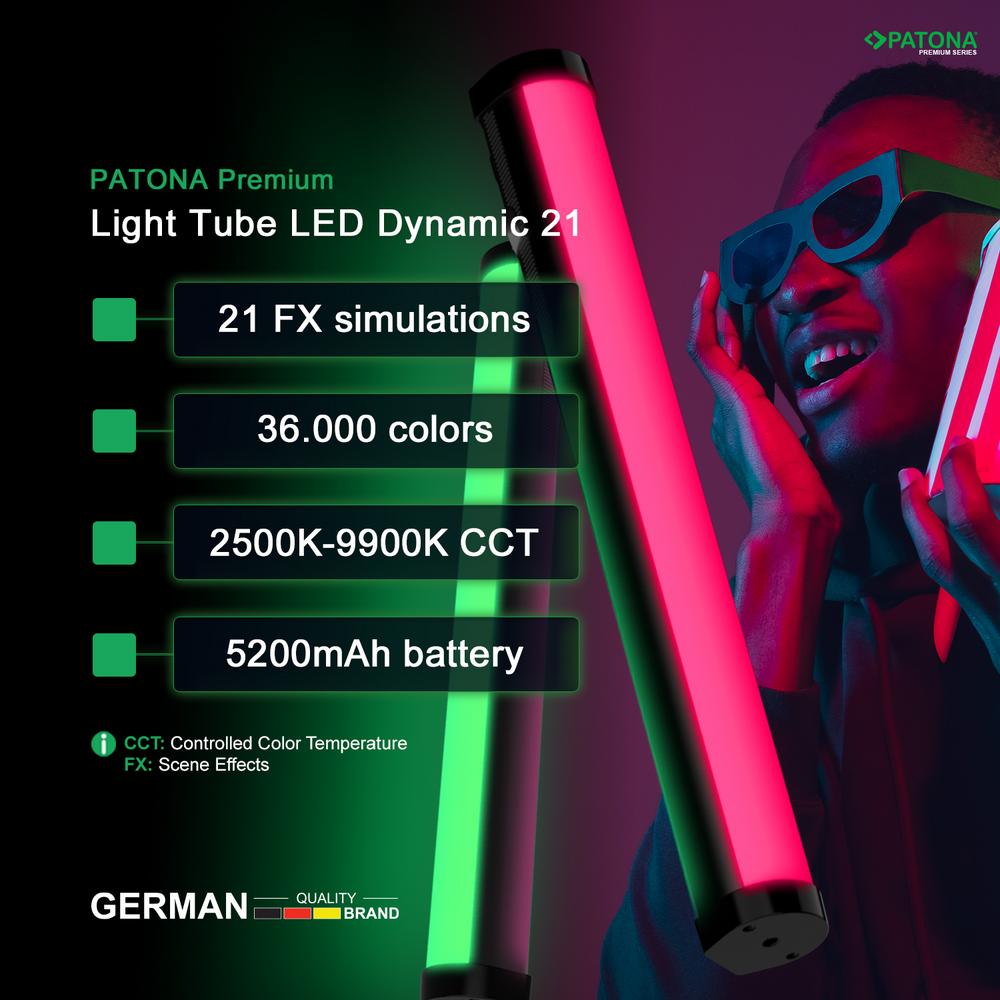 PATONA Premium LED RGB Tube Luce Foto e Video 10W con 21 Effetti Preimpostati