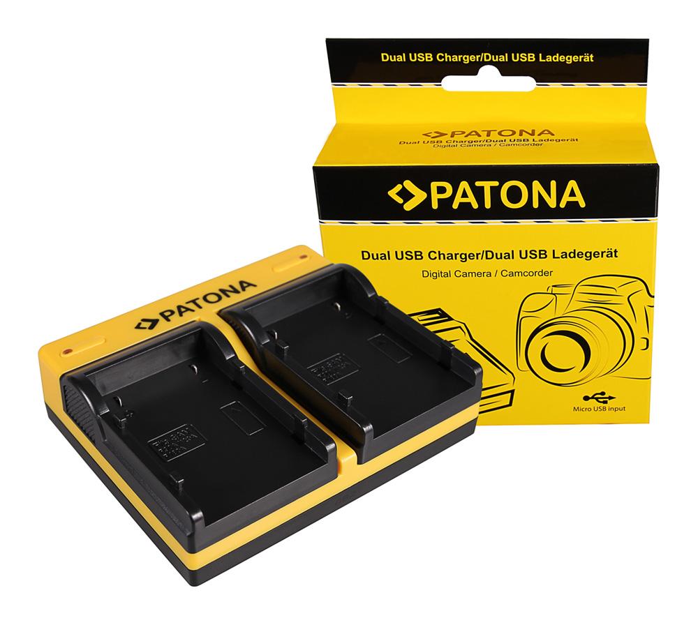 PATONA Chargeur Double pour batteries Samsung SB-P90A SC SC105L SC-105L SCM105 SC-M105 SCM105S inclu câble Micro‑USB
