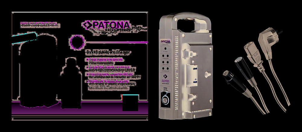 PATONA Premium Dual Gold Mount Charger for Panasonic AN-190W BL‑BP150 BP‑150S with 4‑Pin XLR Cable PATONA Premium Dual Gold Mount Charger for Panasonic AN-190W BL‑BP150 BP‑150S with 4‑Pin XLR Cable