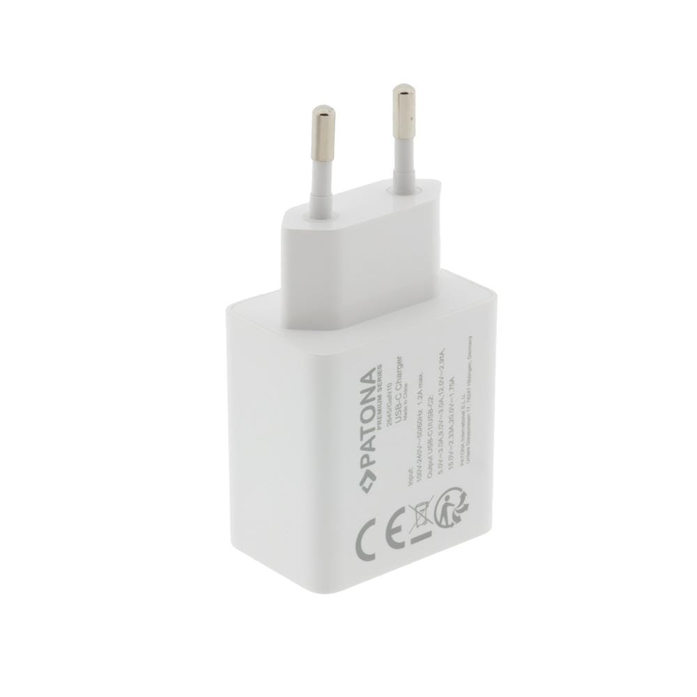 PATONA Premium GaN PD35W Adattatore bianco 2 USB-C PD3.0 QC3.0 PATONA Premium GaN PD35W Adattatore bianco 2 USB-C PD3.0 QC3.0