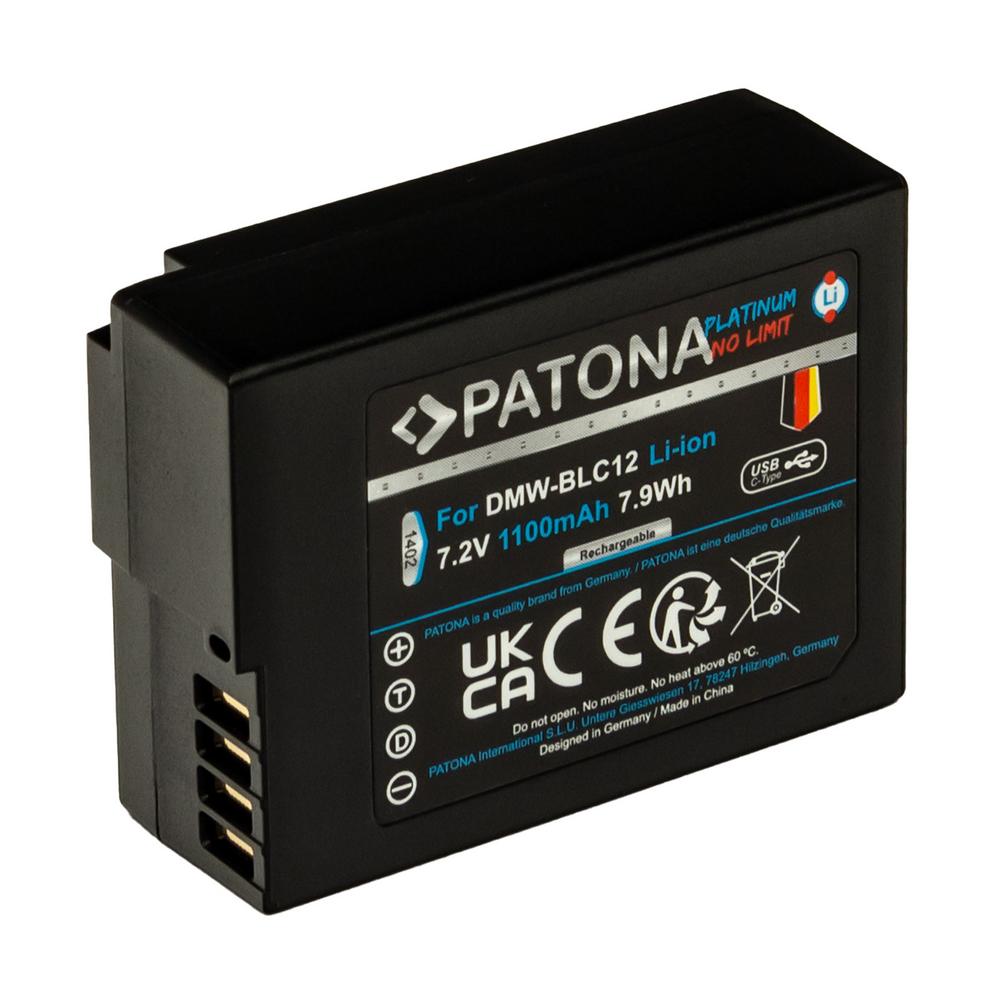 PATONA Platinum Batteria con ingresso USB-C per Panasonic DMW-BLC12 FZ2000 FZ300 GX8 G81 GH2 PATONA Platinum Batteria con ingresso USB-C per Panasonic DMW-BLC12 FZ2000 FZ300 GX8 G81 GH2