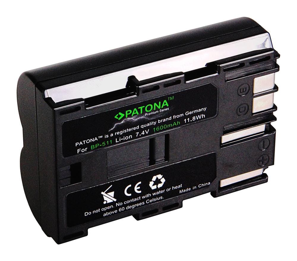 PATONA Batería Premium para Canon BP-511 5D 40D 10D D60 PowerShot G1 G2 G6