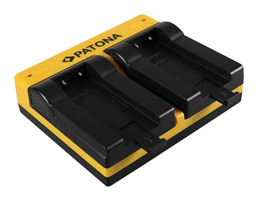 Carregador Dual PATONA para Casio NP-50 Exilim EXV7 EXV8 EX-V7 EX-V8 com Cabo Micro-USB