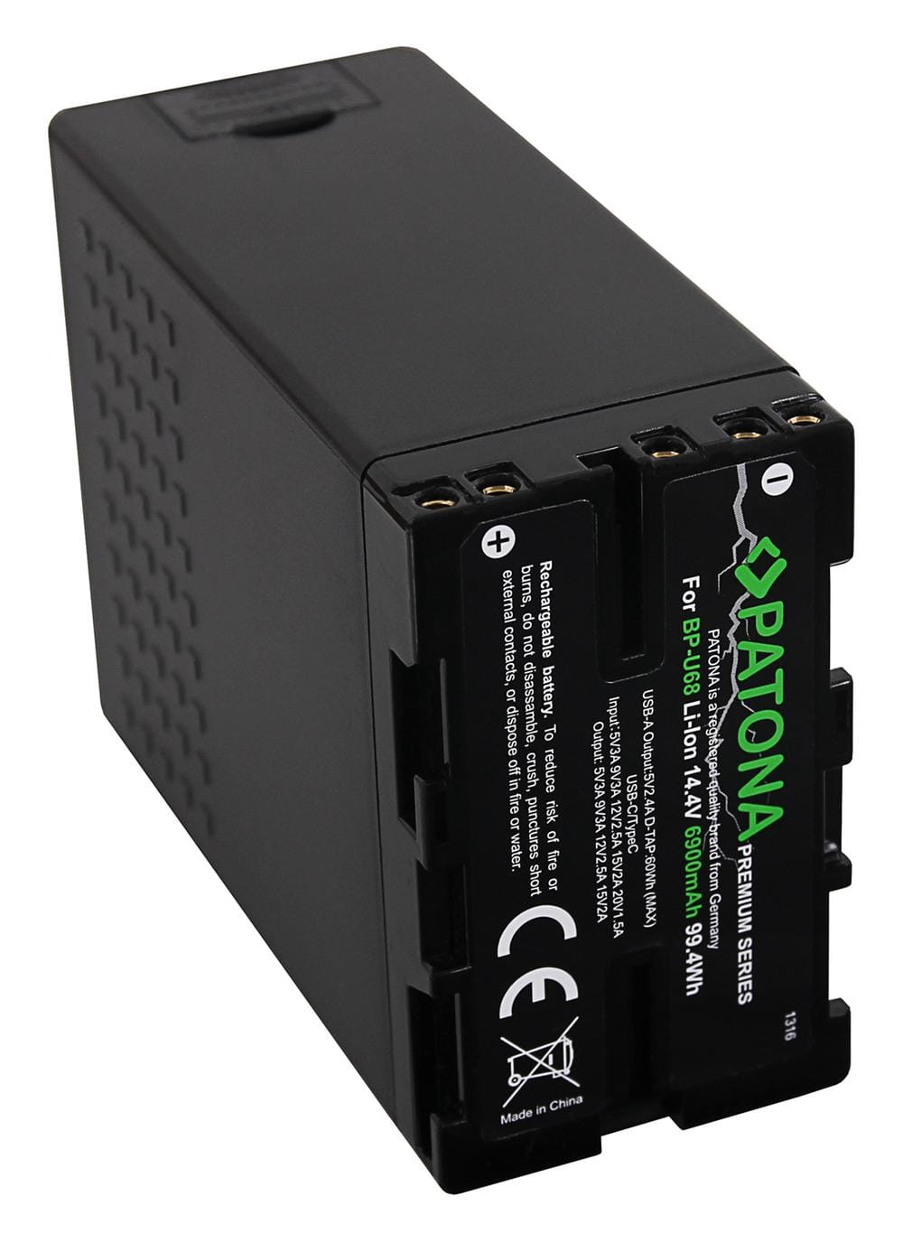 PATONA Premium batería para Sony BP-U68 BP-U65 BP-U60 6900mAh incl. D‑Tap y puertos USB PATONA Premium batería para Sony BP-U68 BP-U65 BP-U60 6900mAh incl. D‑Tap y puertos USB