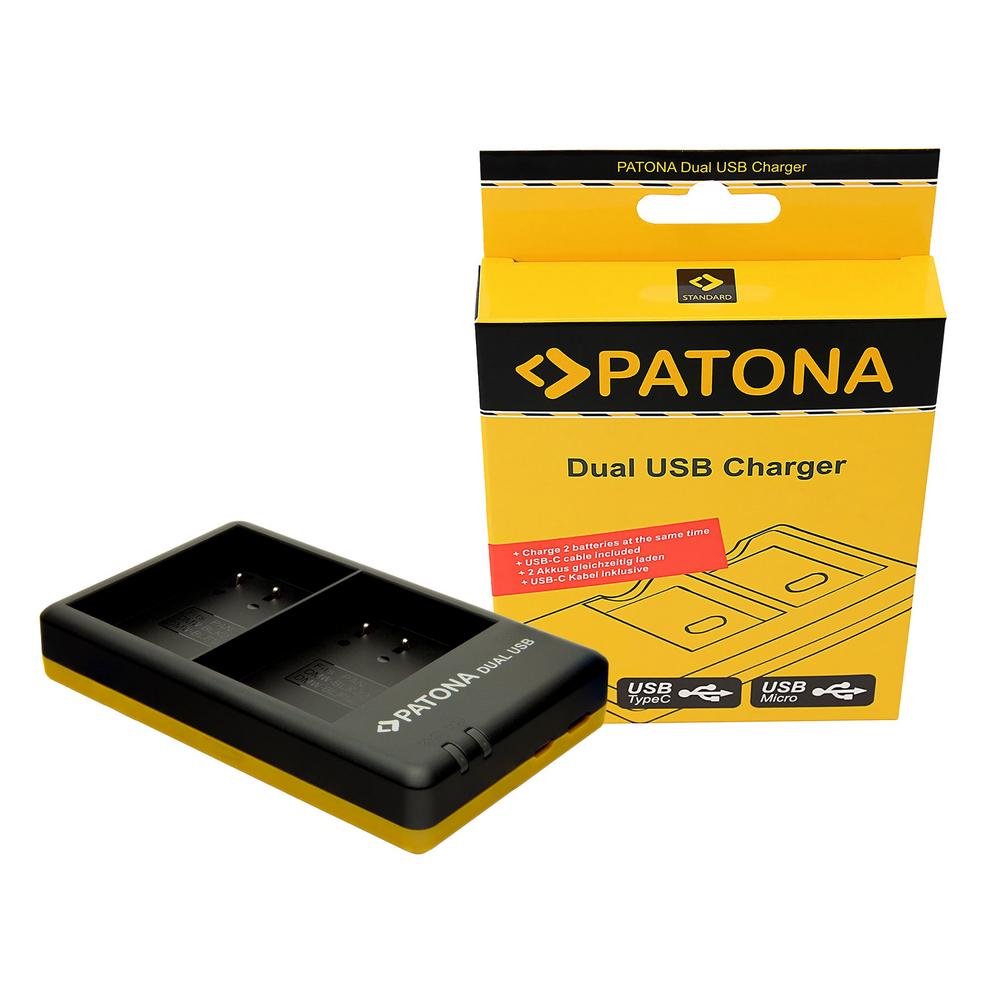 PATONA Dual Fast Charger for Panasonic DMW-BLF19 with USB-C Cable