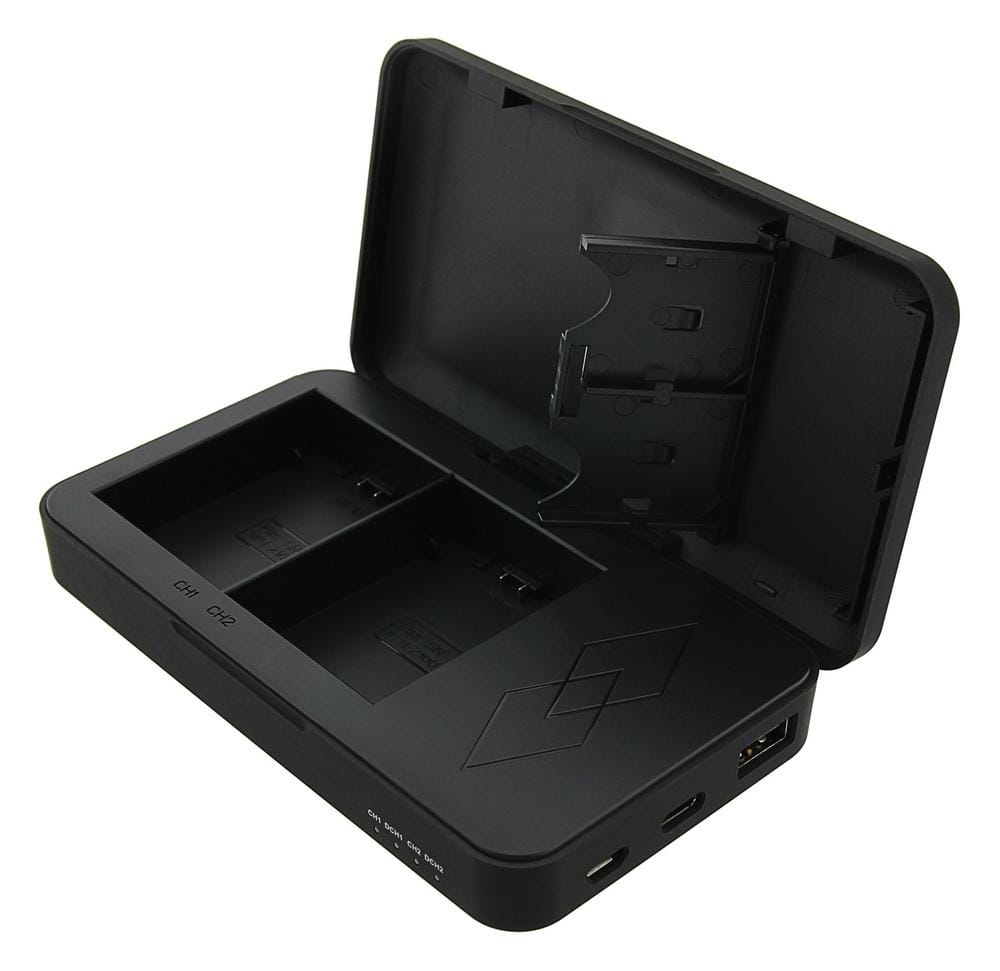 Carregador Dual PATONA com função Powerbank e armazenamento de cartões SD para Sony NP-FZ100