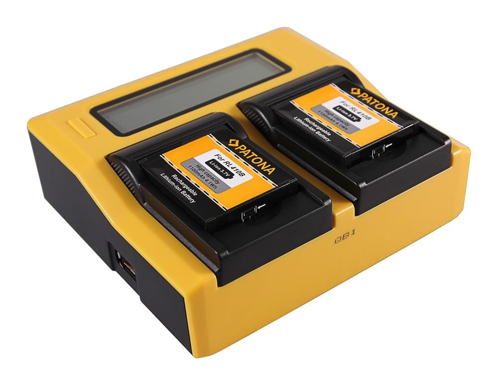 Caricatore Dual LCD USB PATONA per Actioncam Rollei RL410B 230 240 410 410B 420