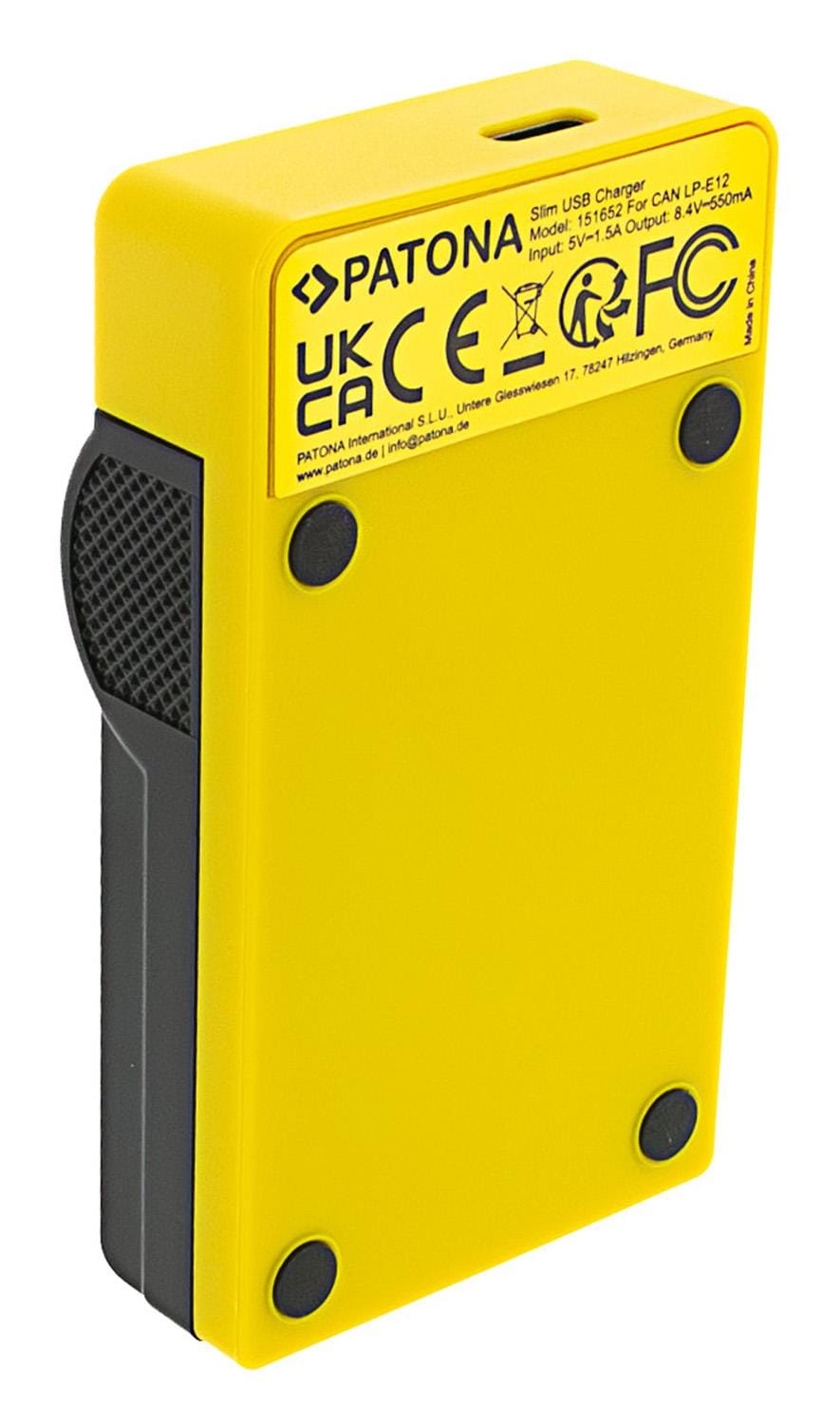 PATONA Slim Caricatore USB con ingresso USB-C per Canon LP-E12 EOS M PATONA Slim Caricatore USB con ingresso USB-C per Canon LP-E12 EOS M