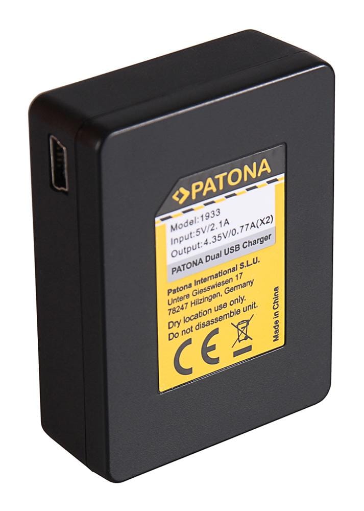 PATONA Carregador Rápido Dual para SJCAM SJ7 Star com Cabo Micro-USB