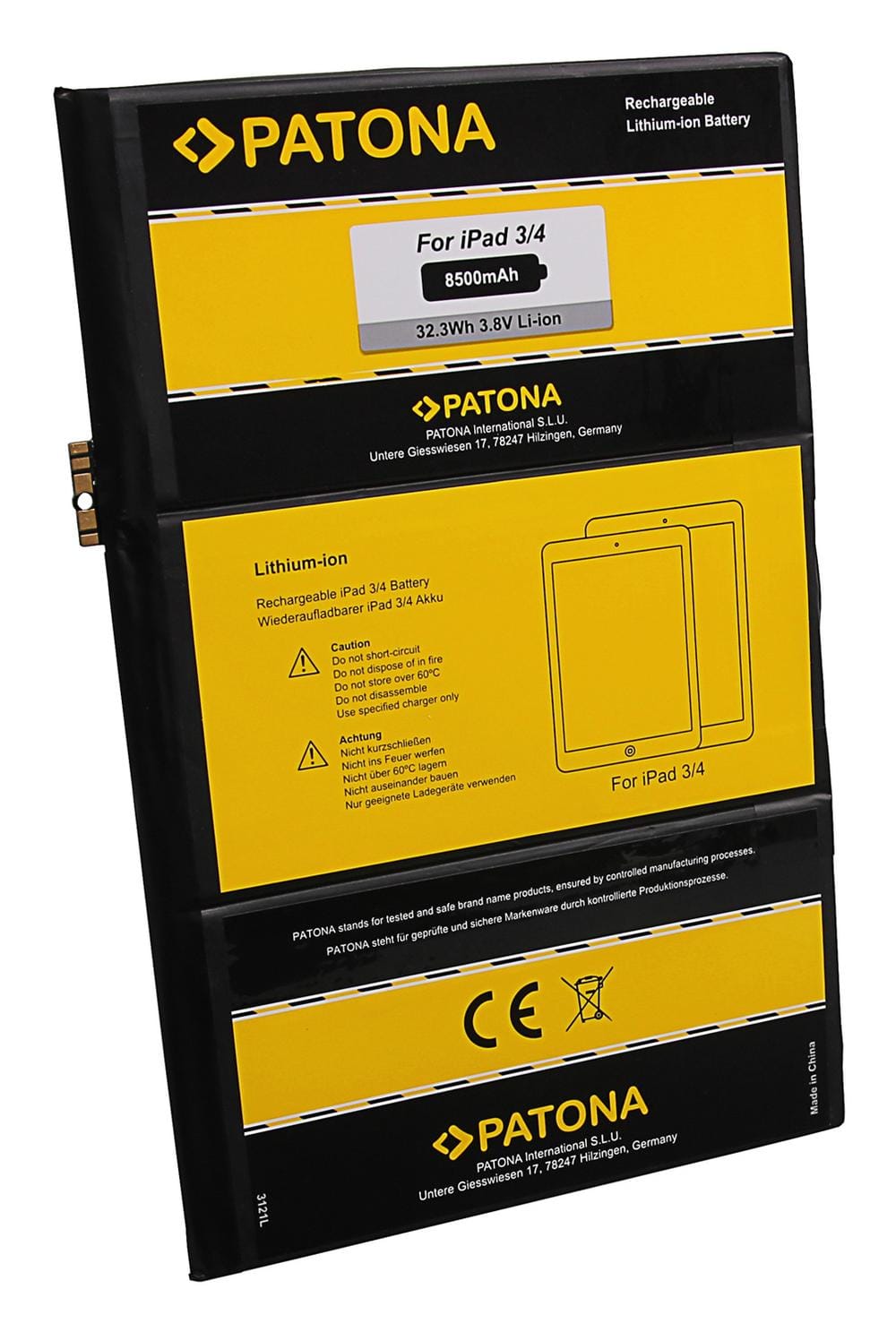 PATONA Battery for Apple iPad 3 & iPad 4 – with individually tested brand cells PATONA Battery for Apple iPad 3 & iPad 4 – with individually tested brand cells