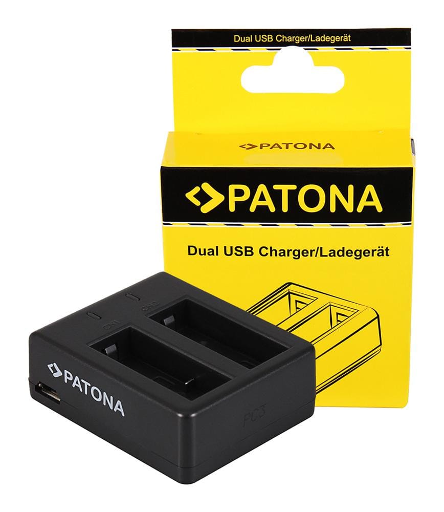 Carregador USB Dual PATONA para SJCAM SJ4000 SubTig3 Rollei Actioncam 220 300 300 Plus 310 330 415 416 426