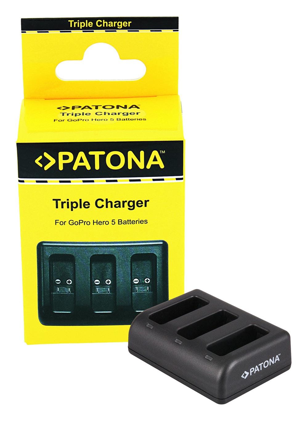 PATONA Triple Charger for GoPro Hero 8 (AHDBT-801) Hero 7 (AHDBT-701) Hero 6 Hero 5 (AHDBT-501) with Cables PATONA Triple Charger for GoPro Hero 8 (AHDBT-801) Hero 7 (AHDBT-701) Hero 6 Hero 5 (AHDBT-501) with Cables