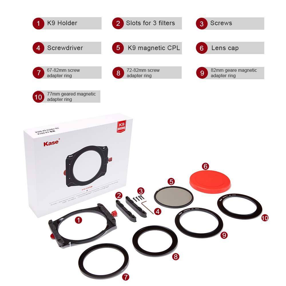K100 K9 filter holder set incl. CPL polarising filter for 100mm filters K100 K9 filter holder set incl. CPL polarising filter for 100mm filters