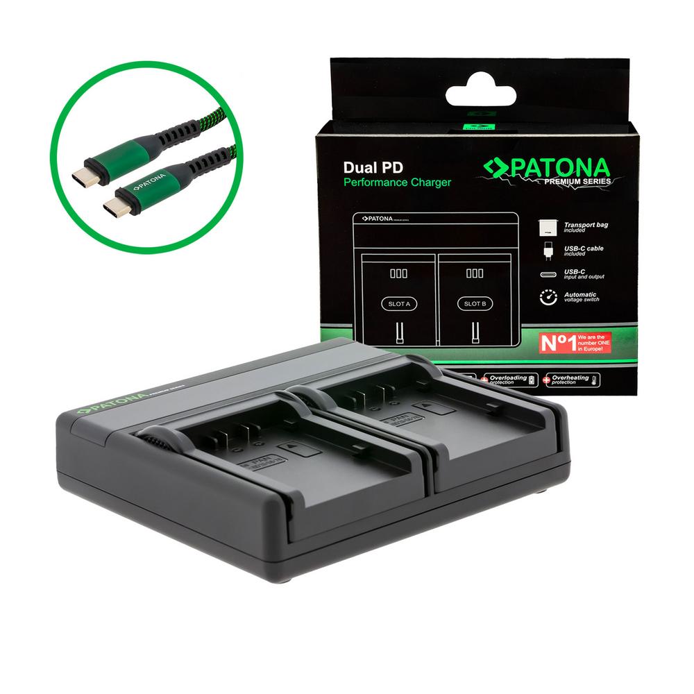 PATONA Premium Dual PD Performance Carregador para Panasonic VW-VBD26 com entrada/saída USB-C PATONA Premium Dual PD Performance Carregador para Panasonic VW-VBD26 com entrada/saída USB-C