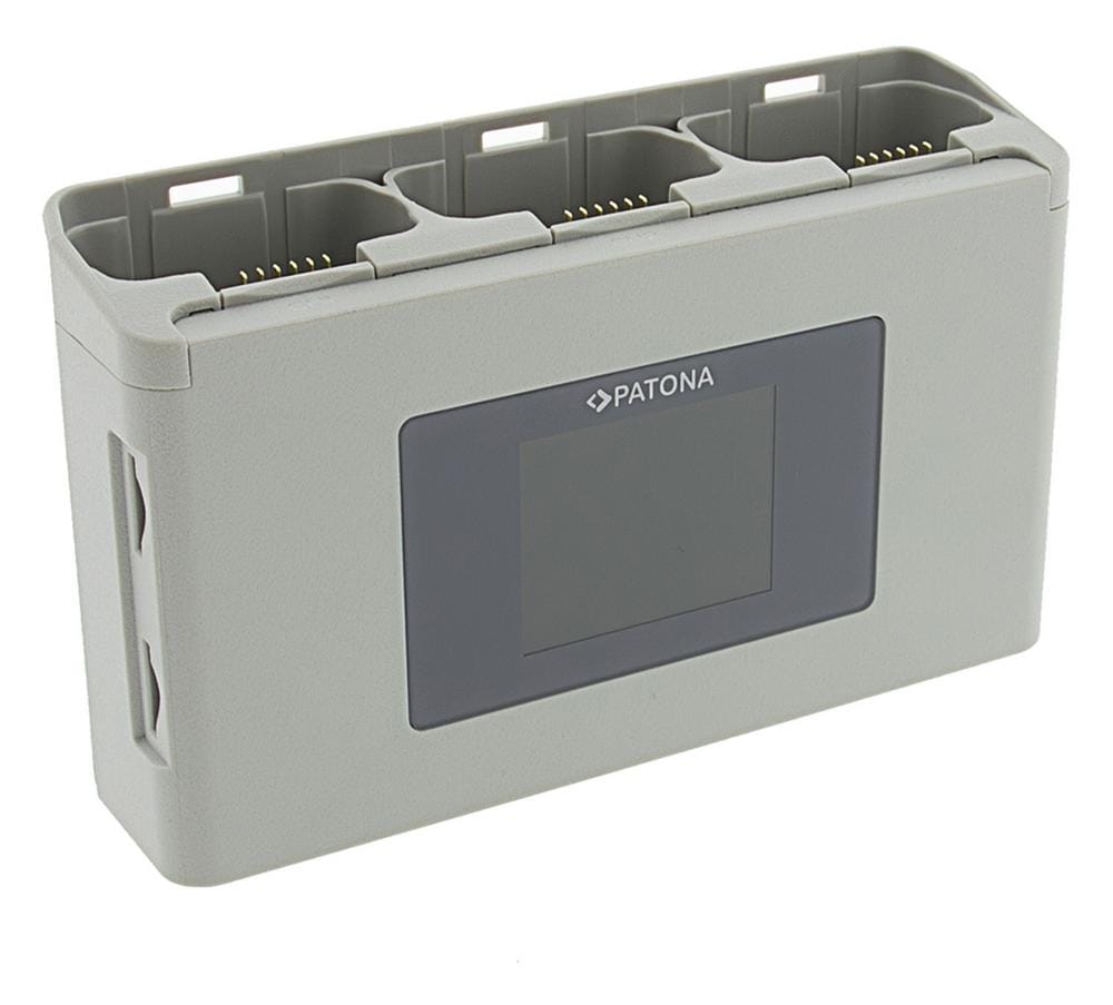 Caricatore Triplo Platinum PATONA BC-JMI2B per DJI Mini 2 Mavic Mini con Powerbank e vano per schede di memoria Caricatore Triplo Platinum PATONA BC-JMI2B per DJI Mini 2 Mavic Mini con Powerbank e vano per schede di memoria