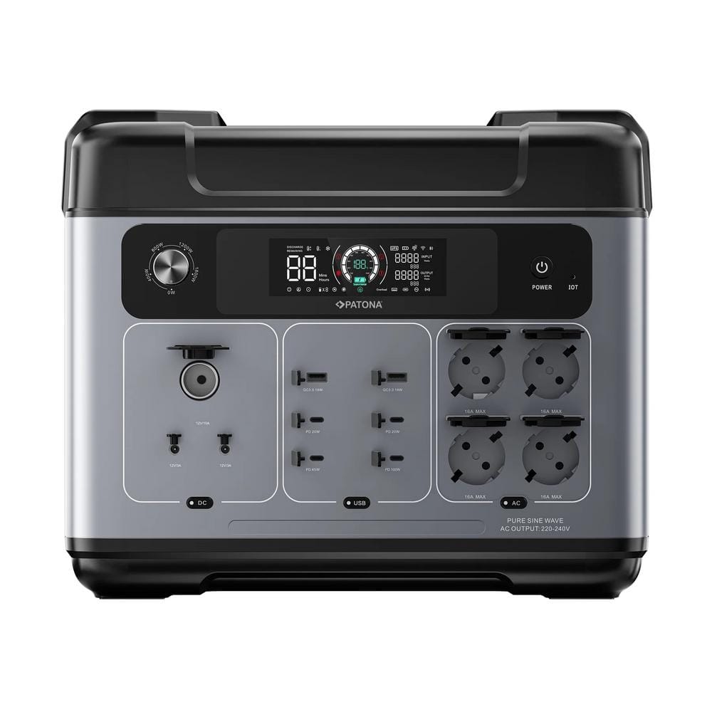 PATONA Platinum Powerstation Autarc 2400 4x AC 2400W 2048Wh USB‑C PD 100W PD 45W PD 20W incl. App PATONA Platinum Powerstation Autarc 2400 4x AC 2400W 2048Wh USB‑C PD 100W PD 45W PD 20W incl. App