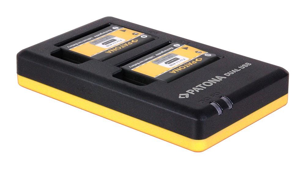 Caricatore Duale Rapido PATONA per Olympus Li40B, Li-40B con cavo Micro-USB