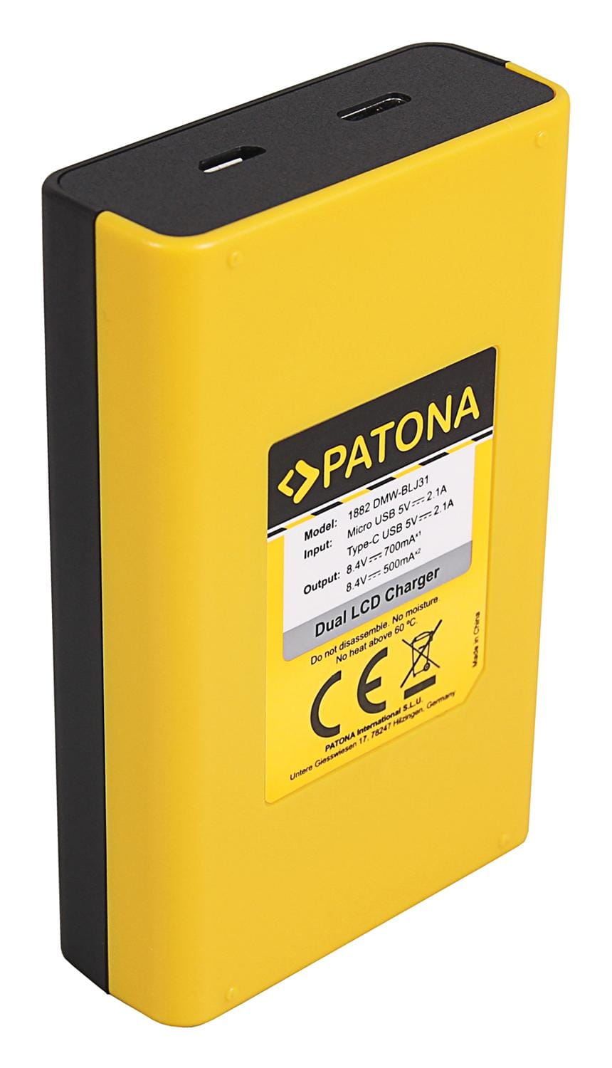 Carregador USB Dual LCD PATONA para Panasonic DMW-BLJ31 Lumix DC-S1 DC-S1R DC-S1H