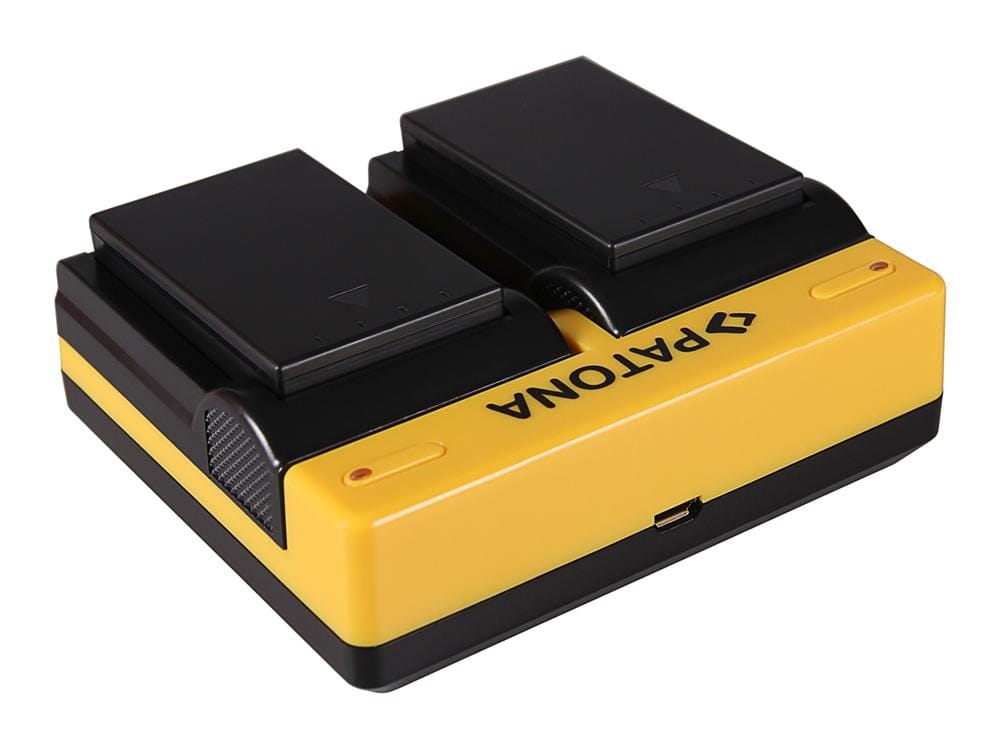 Caricatore Duale PATONA per Olympus PS-BLS1 Evolt E400 E-400 E410 con cavo Micro-USB