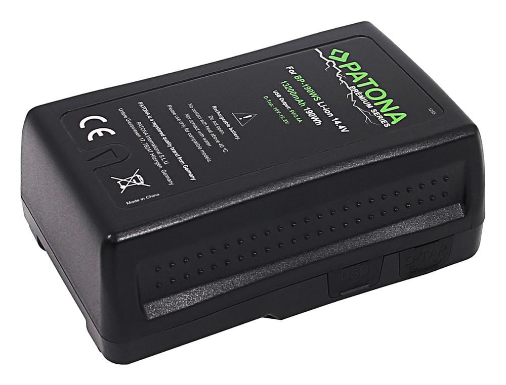 PATONA Premium V‑Mount 190Wh Battery for Sony BP190WS DSR 250P 600P 650P 652P