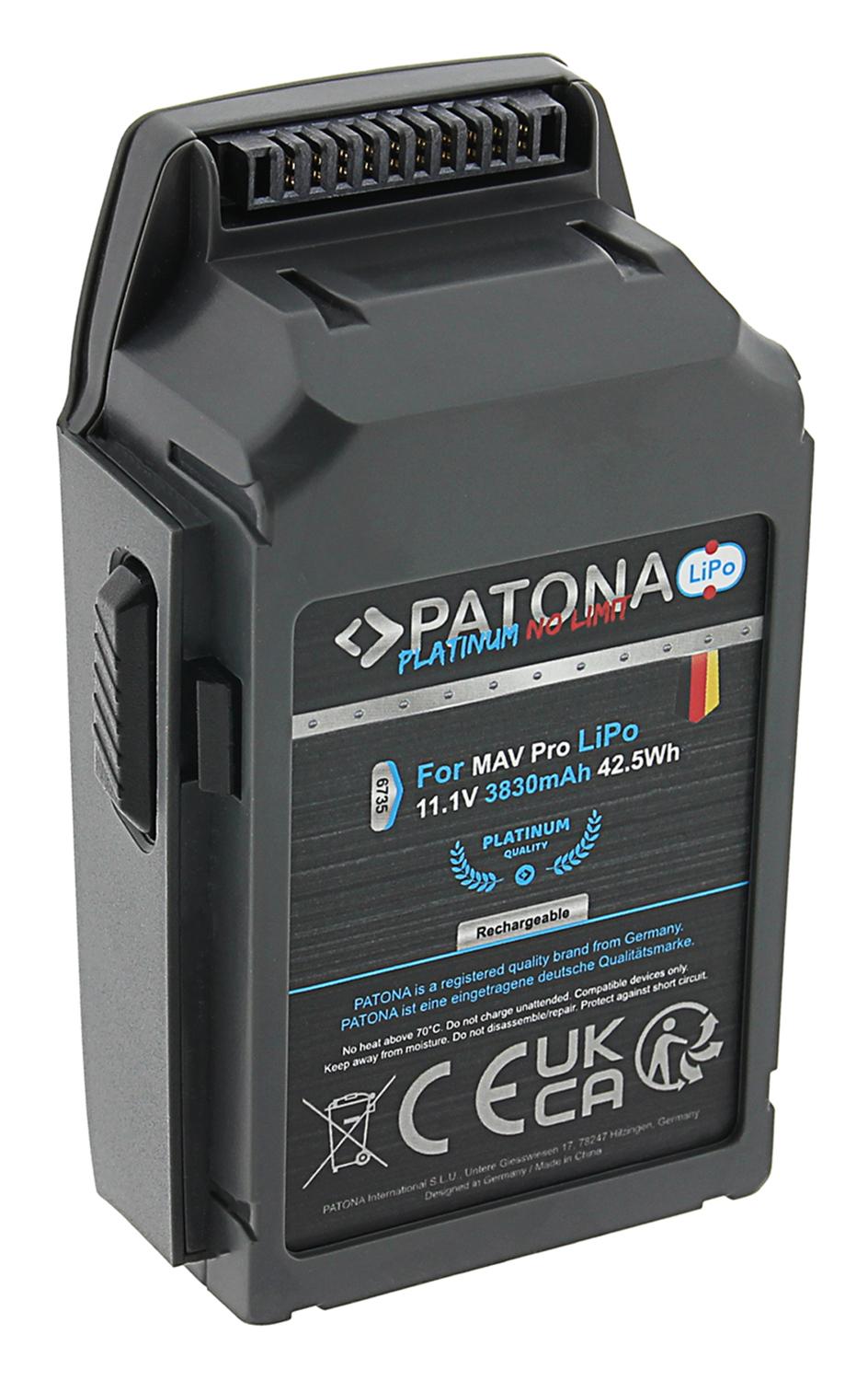 PATONA Platinum batteri til DJI Mavic, Mavic Pro og Mavic Pro Platinum CP.PT.000587 GP785075-38300DB PATONA Platinum batteri til DJI Mavic, Mavic Pro og Mavic Pro Platinum CP.PT.000587 GP785075-38300DB
