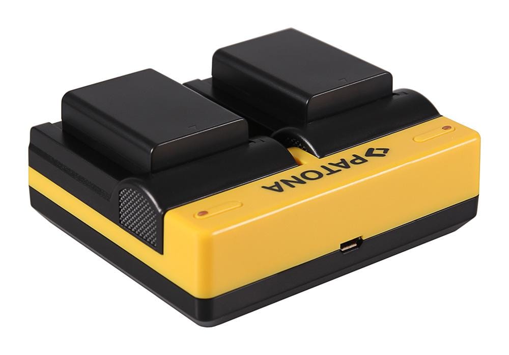 Caricabatterie Duale PATONA per Samsung BP-1030 NX NX200 NX-200 NX300 NX-300 con Cavo Micro-USB