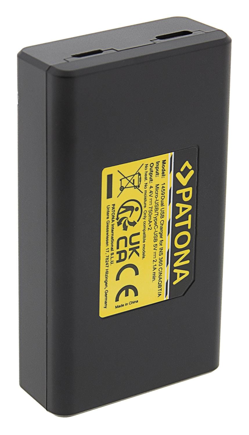 Podwójna ładowarka PATONA dla Insta360 X3 CINAQBT A z kablem Micro-USB