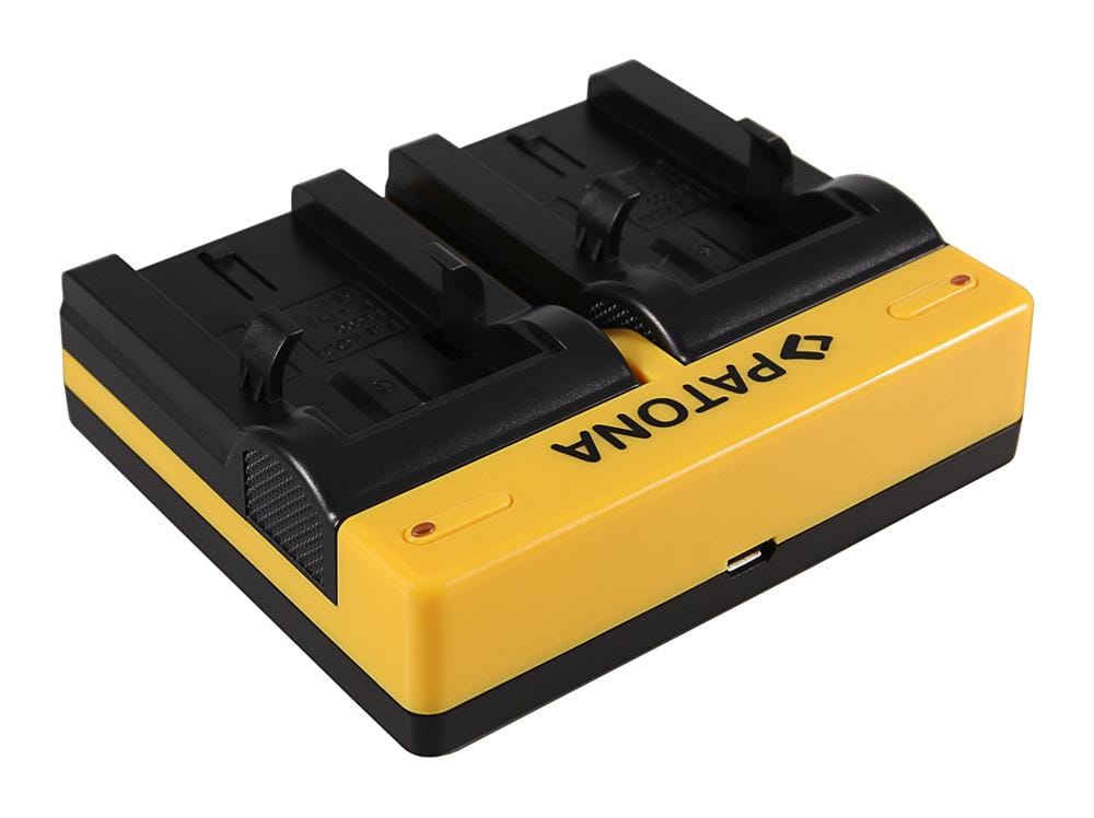 Caricabatterie Duale PATONA per Kodak Klic-8000 DB-50 Easyshare Z1012 IS Z1085 IS Z1485 IS Z612 con cavo Micro-USB