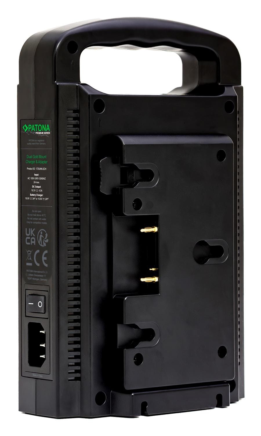 PATONA Premium Dual Gold Mount Charger for Panasonic AN-190W BL‑BP150 BP‑150S with 4‑Pin XLR Cable