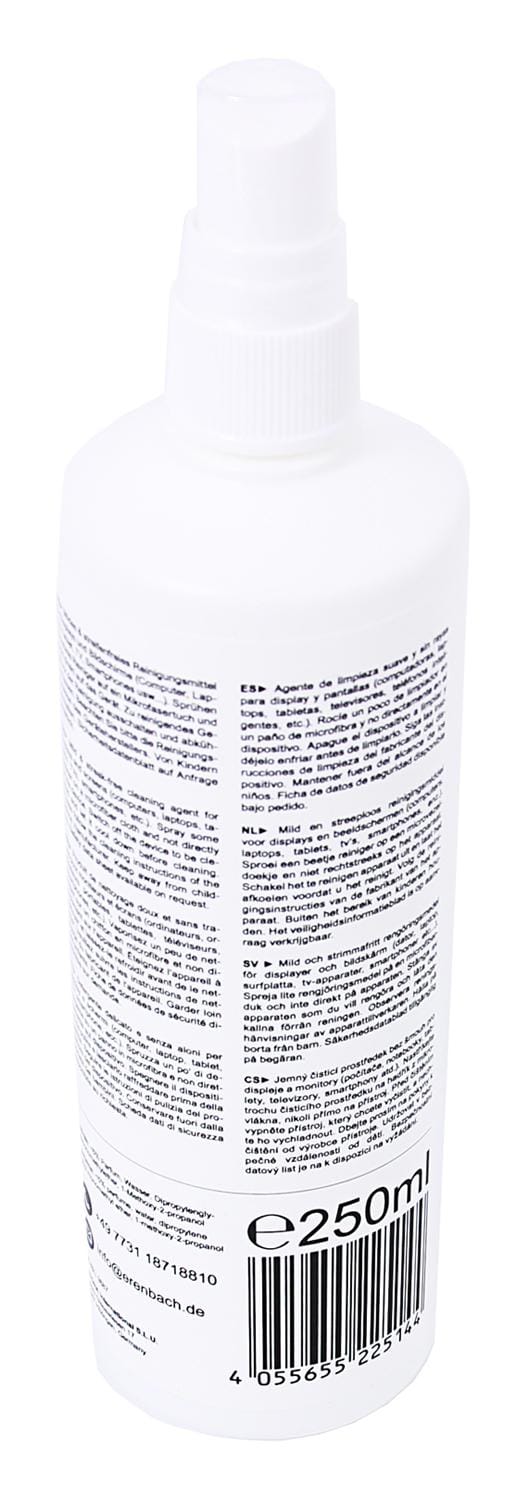 Erenbach Set 250 ml de limpador profissional para ecrã e pano de microfibra 30 x 30 cm