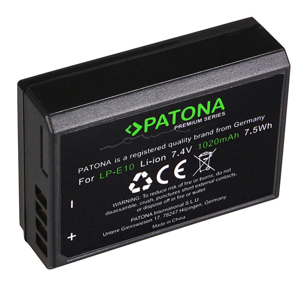 PATONA Bateria Premium para Canon LP‑E10 LPE10 EOS1100D EOS 1100D