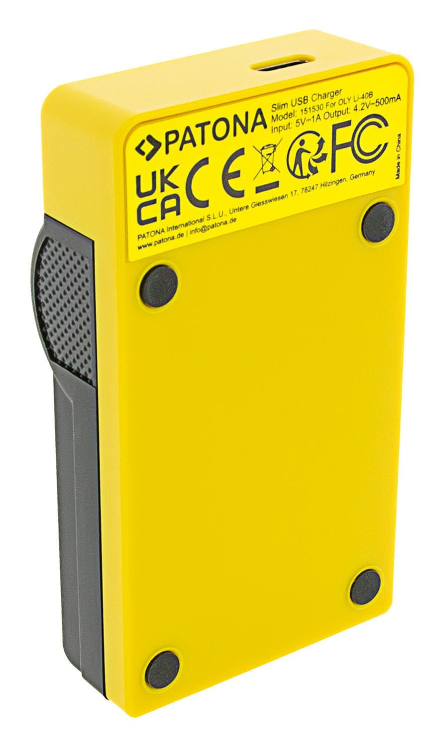 PATONA Slim Carregador USB com Entrada USB‑C para Olympus Li-40B Li-42B e Nikon EN-EL10 PATONA Slim Carregador USB com Entrada USB‑C para Olympus Li-40B Li-42B e Nikon EN-EL10