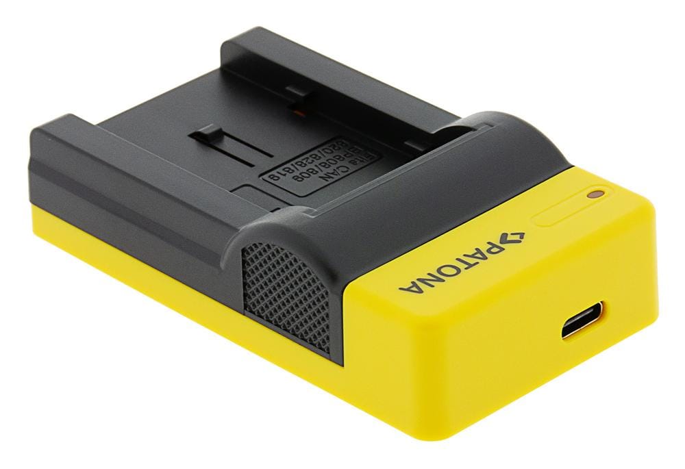 PATONA Slim Carregador USB com entrada USB‑C para Canon BP‑808 FSxx FS10 FS‑10 FS100 FS‑100 FS11 FS‑11 BP