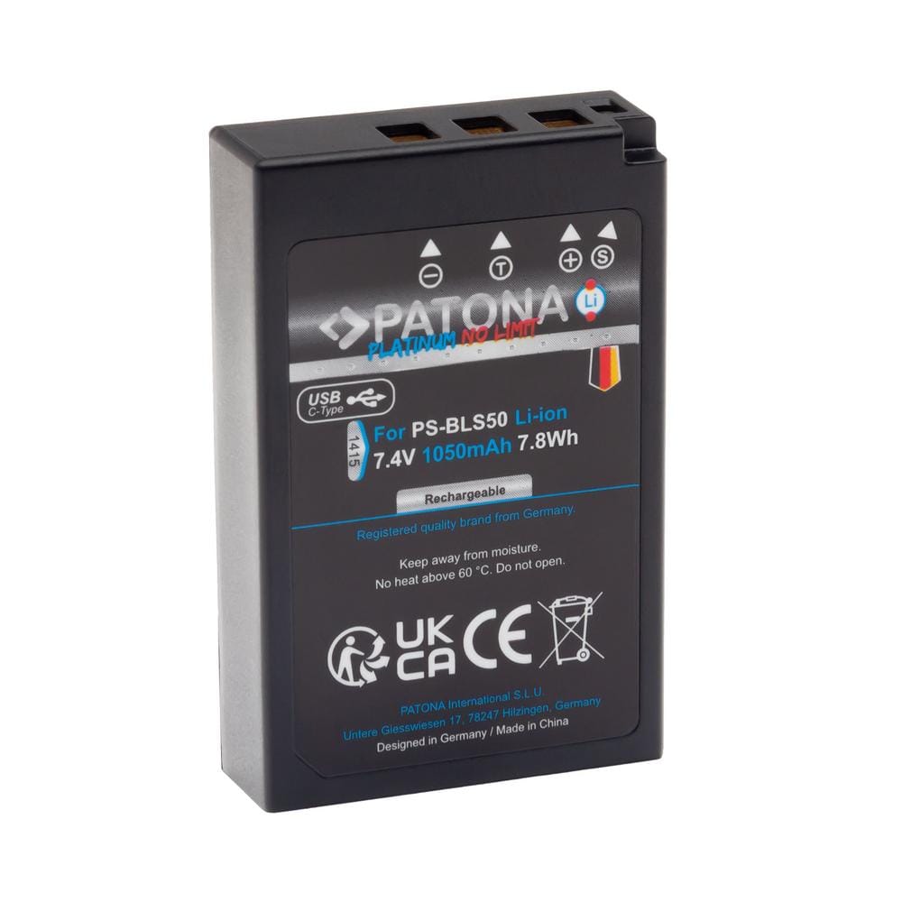 PATONA Platinum bateria com entrada USB‑C para Olympus BLS‑5 BLS‑5 E‑P3 E‑PL2 E‑PL3 E‑PM1 PATONA Platinum bateria com entrada USB‑C para Olympus BLS‑5 BLS‑5 E‑P3 E‑PL2 E‑PL3 E‑PM1