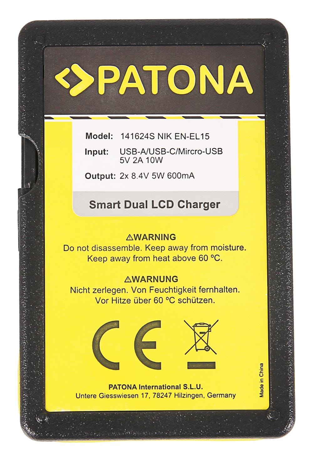 Carregador USB Dual LCD Inteligente PATONA para Baterias Nikon EN-EL15 – compatível com D600 D610 D7000 D7100 D800 D8000 D800E D810 Z6 Z7 Carregador USB Dual LCD Inteligente PATONA para Baterias Nikon EN-EL15 – compatível com D600 D610 D7000 D7100 D800 D8000 D800E D810 Z6 Z7