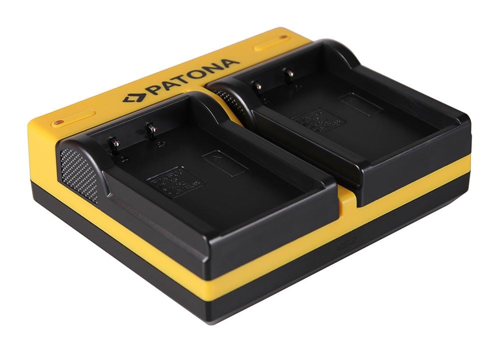 Caricatore Duale PATONA per Olympus PS-BLS1 Evolt E400 E-400 E410 con cavo Micro-USB