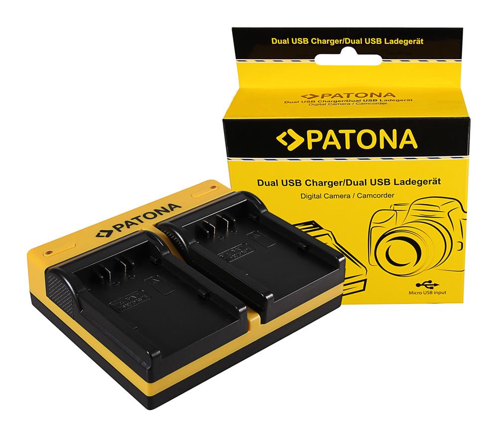Podwójna ładowarka PATONA dla Panasonic VW-VBD26 VBD58 VBD78 AGAC8EJ AG-AC8EJ AjHPX270 z kablem Micro-USB Podwójna ładowarka PATONA dla Panasonic VW-VBD26 VBD58 VBD78 AGAC8EJ AG-AC8EJ AjHPX270 z kablem Micro-USB