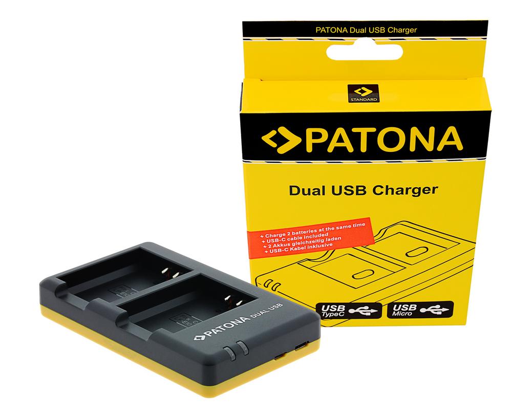 PATONA Dual Fast Charger for Canon LP-E10 LPE10 with USB-C Cable