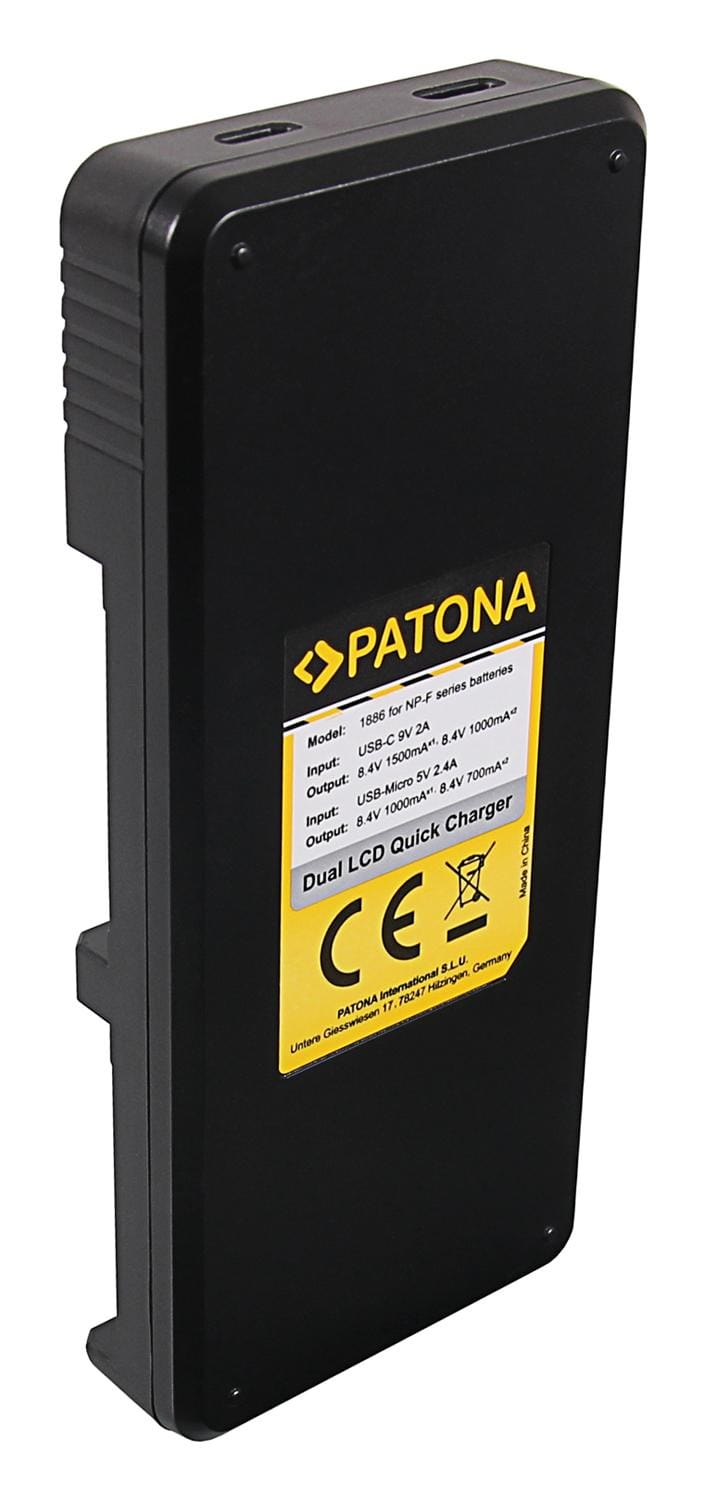 PATONA Dual LCD USB Ładowarka dla Sony F550 F750 F970 FM50 FM500H